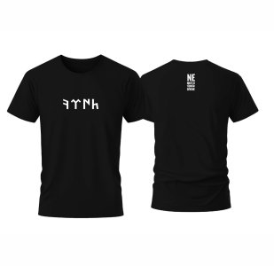 Göktürkçe Türk Yazılı, Sırtında "Ne Mutlu Türk'üm Diyene" Baskılı %100 Pamuklu T-Shirt